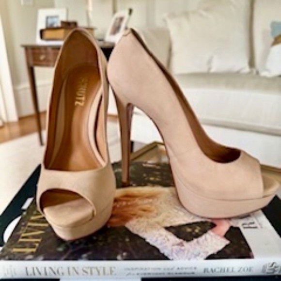 Schutz Ingrid peep toe nubuck platform pump - Picture 1 of 5